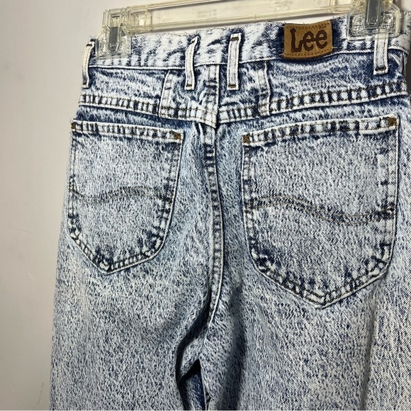 Vintage 1980s USA Acid Wash Frosted High Waist Tapered Leg Mom Jeans sz 26x 31 - Picture 9 of 12